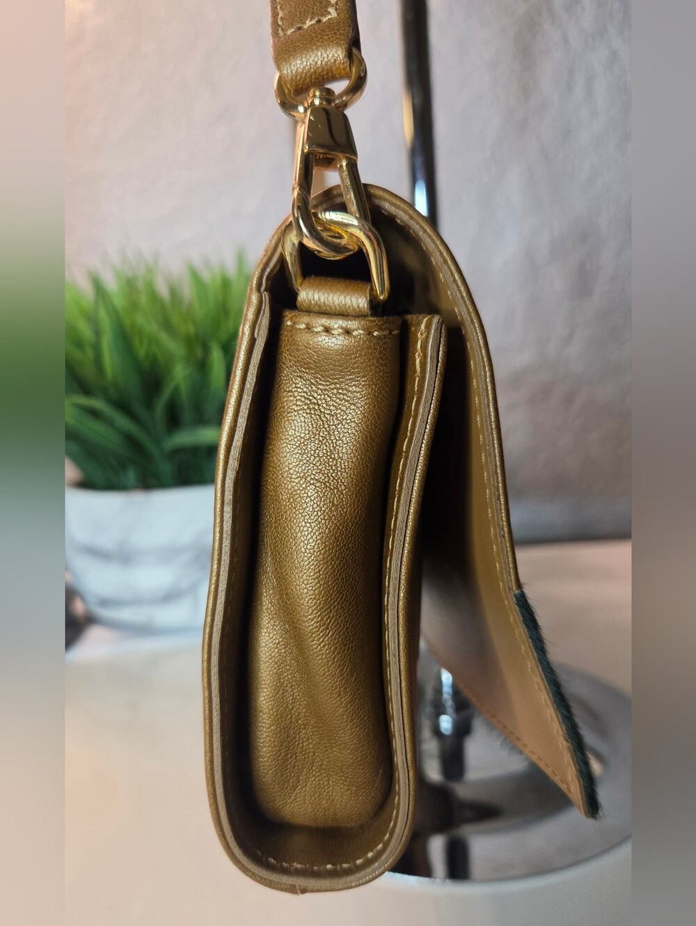RESERVED***Longchamp Artwalk Cuir Leather Suede & Calf Hair Shoulder Bag Clutch - Picture 6 of 16